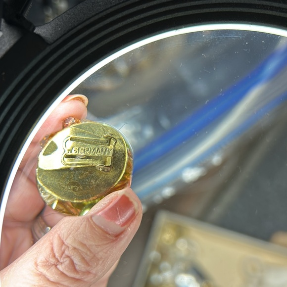 Vintage Stamped Germany Beaded Clip ons - Picture 5 of 5